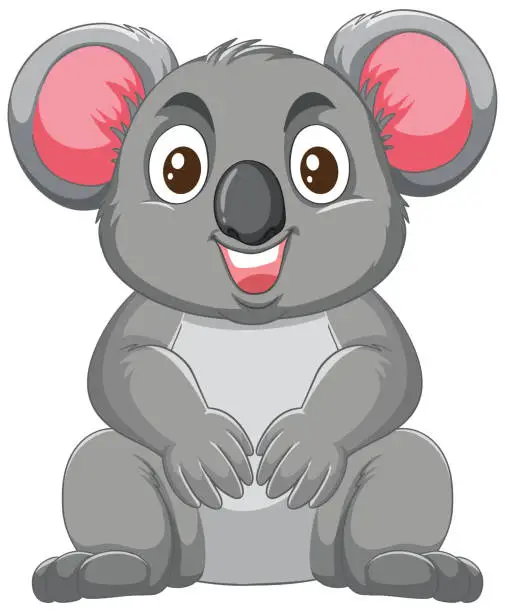 Vector illustration of Adorable vector illustration of a smiling koala