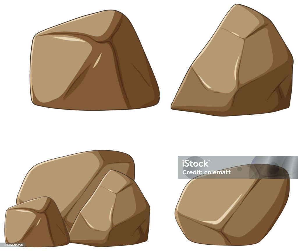 Abstract Vector Rocks Four Different Styled Vector Rocks Illustration Stock Illustration ...