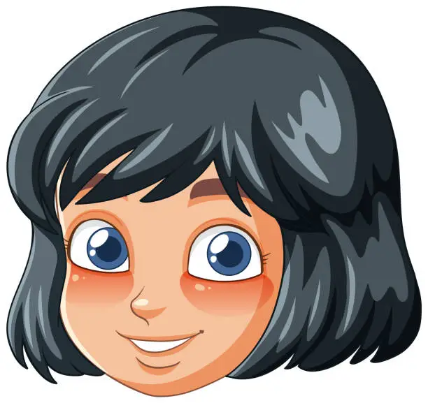 Vector illustration of Vector illustration of a happy young girl