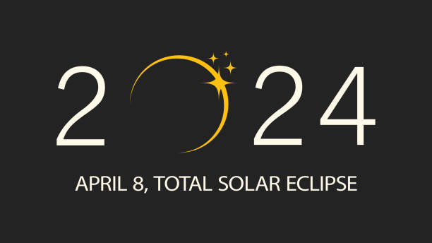 皆既��日食 2024 バナー ベクトル イラスト ベクターアートイラスト
