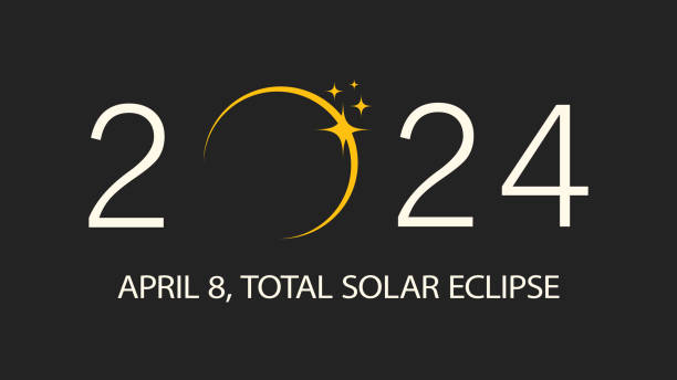 Total solar eclipse 2024 banner vector illustration vector art illustration