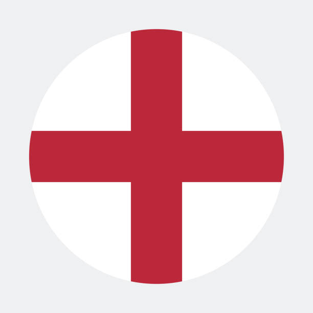 england flag. standard color. circular icon. round flag. digital illustrations. computer illustration. vector illustration. - england map soccer soccer ball stock-grafiken, -clipart, -cartoons und -symbole