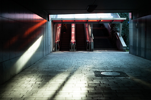 Underpass, Escalator, Reflected Light