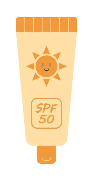 Vector illustration of Vector sunscreen isolated on white background