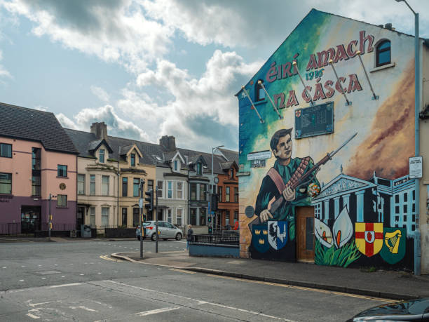 Belfast, Northern Ireland UK: September 20th of 2023. Political Street art in Belfast.