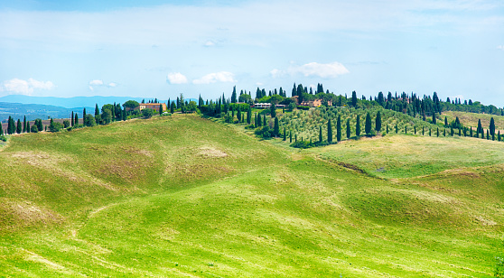 Rolling Landscape of Tuscany  on a sunny day, Italy