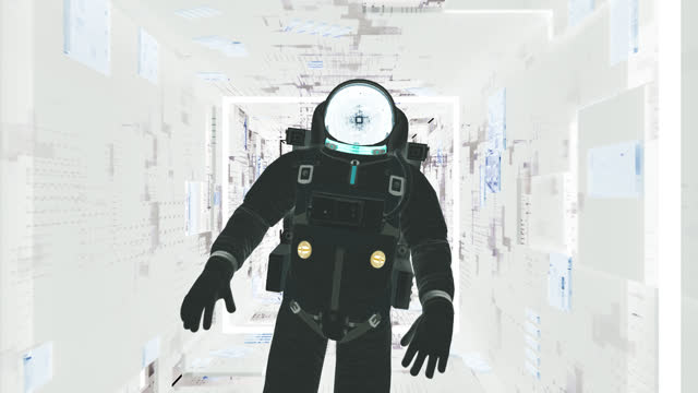 Astronaut Inside Technological Environment