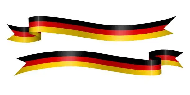 Vector illustration of set of flag ribbon with colors of Germany for independence day celebration decoration