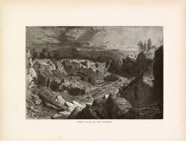 istock WATERFALLS Potomac River - Maryland and Virginia Border - 1874 Print 2106332950
