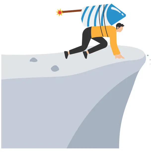 Vector illustration of Try a new idea, Start a new business, startup risk, entrepreneur or creativity, failure, innovation and courage to win business, Running with paper airplane for first launch