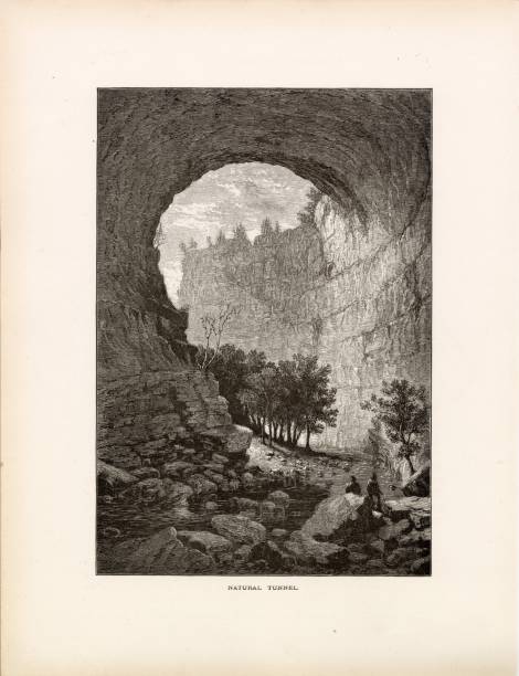 istock APPALACHIAN MOUNTAINS, Virginia - Natural Tunnel - American Antique Print 2106346603