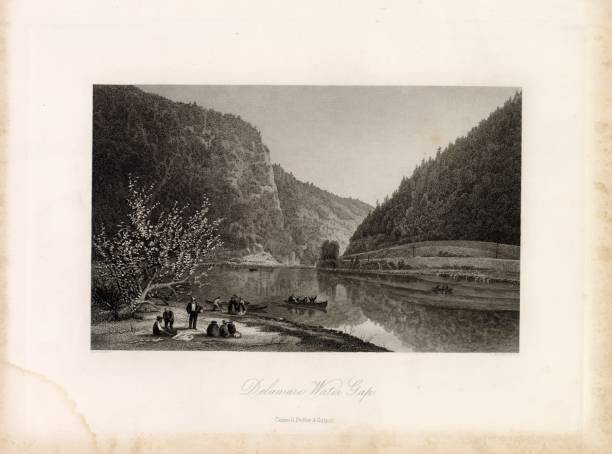 istock DELAWARE WATER GAP - Beautifully Detailed Antique Original Print 1874 2106346642