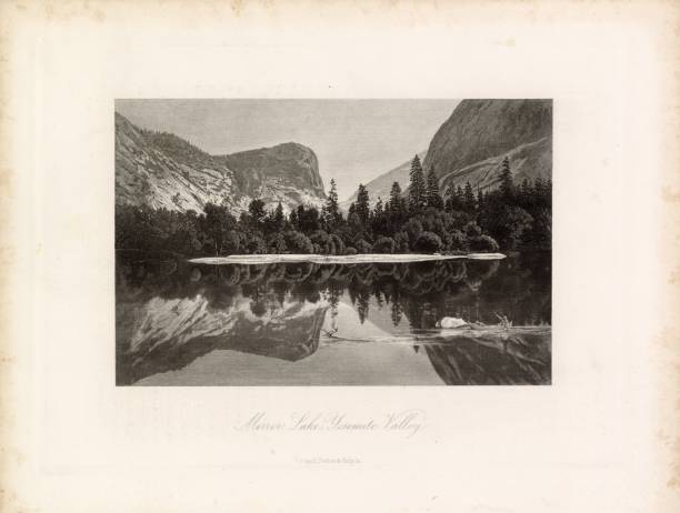 istock YOSEMITE VALLEY - Mirror Lake - Hunters Track Deer - 1874 Original Print 2106346652