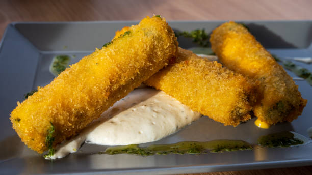 istock Closeup of delicious fried chicken sticks. 2106367169