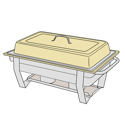 chafer chafing dish, piece of catering equipment, used to keep food warm during events