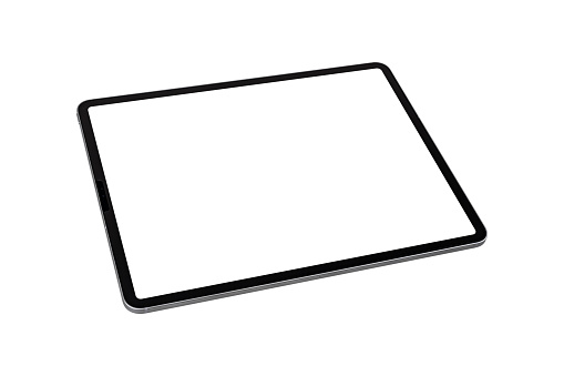 a tablet on the black backgrounds