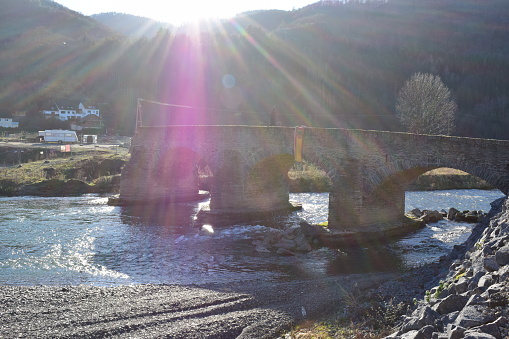 Rech, Germany - 02/13/2023: destroyed old bridge after the flood