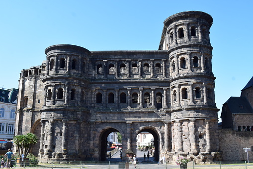 Trier, Germany - 07/11/2023: Porta Nigra, the remaining Roman city gate