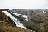 The cold and desolate conditions along the route of Eyjafjallajökull volcano in Iceland