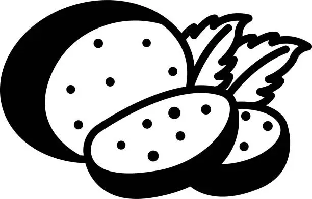 Vector illustration of Nachos glyph and line vector illustration