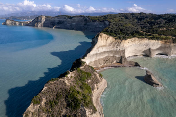 istock Aerial view of curving bay and sea 2106517607