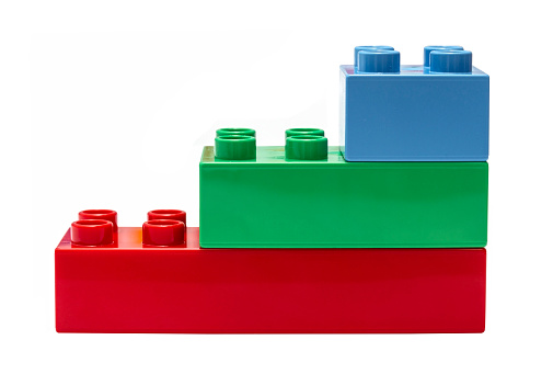 Toy building blocks isolated on white