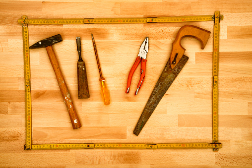 Old and vintage hand work tools