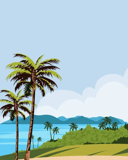 Vector illustration of Nicoya Peninsula travel poster