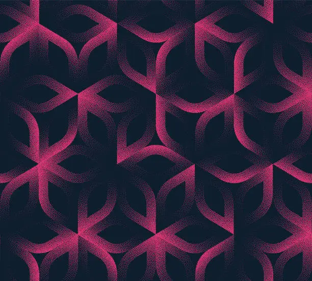 Vector illustration of Graceful Ornament Seamless Pattern Trend Vector Noir Purple Abstract Background