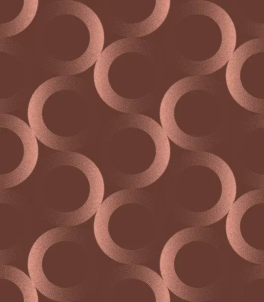 Vector illustration of 50s 60s 70s Elegant Circles Seamless Pattern Trend Vector Brown Abstraction