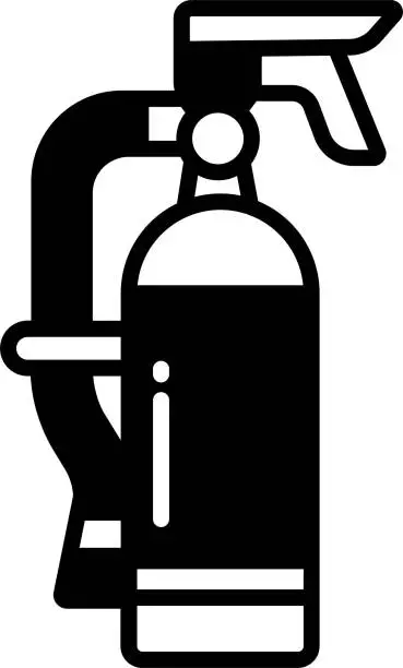 Vector illustration of Fire extinguesher glyph and line vector illustration