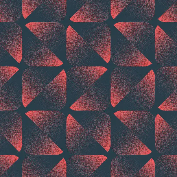 Vector illustration of Artistic Geometric Seamless Pattern Trendy Vector Red Black Abstract Background