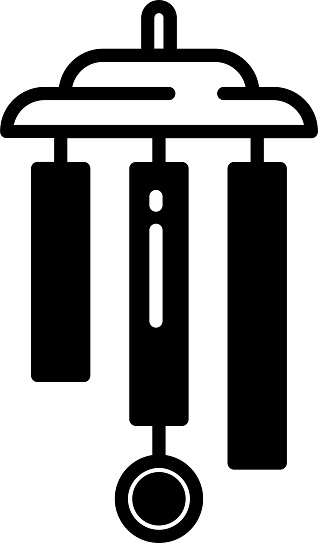 Wind Chime  glyph and line vector illustration