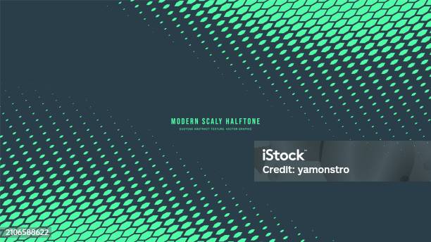 Modern Scaly Halftone Pattern Twisted Frame Vector Turquoise Abstract ...