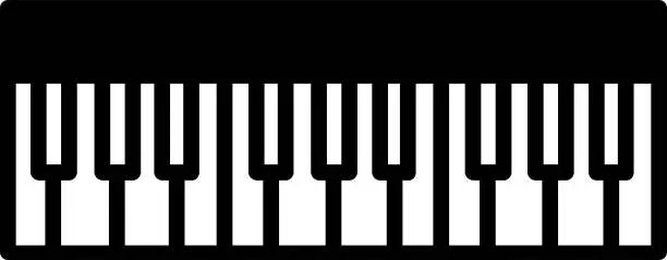 Vector illustration of Keyboard glyph and line vector illustration