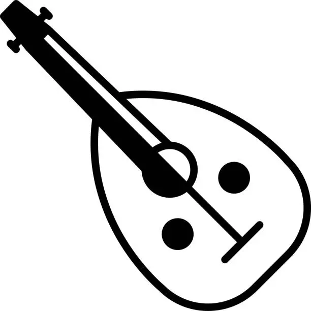 Vector illustration of Oud glyph and line vector illustration