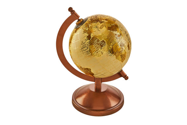 istock Metal globe on copper stand for tableware or kitchen utensil decoration 2106642418