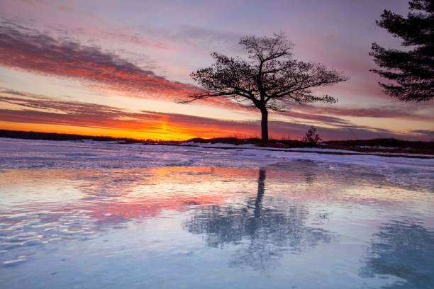 istock Detroit Point Icy Spring Sunrise 2106730444