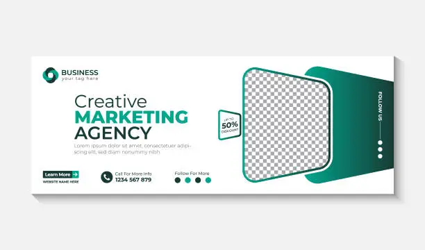 Vector illustration of Business digital marketing agency promotional cover template