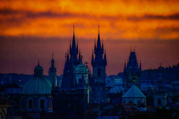 Prague old town square at dusk