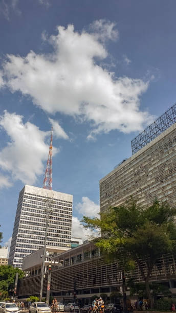 Photo taken at Paulista Avenue, one of the most important avenue of Sao Paulo, Brazil.Financial district.