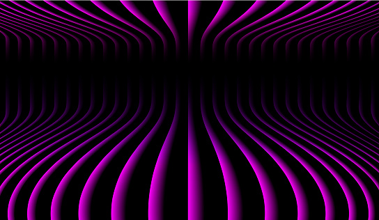 Abstract  background with 3D purple black striped pattern, interesting radial symmetrical pattern minimal dark background, emboss design for business presentation, vector illustration.