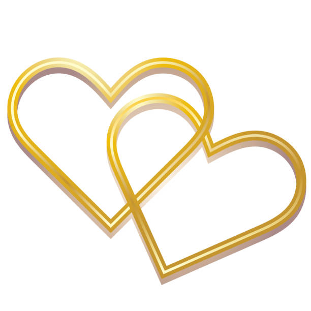 istock Golden love couple heart shape 3d effect luxury 2106870811