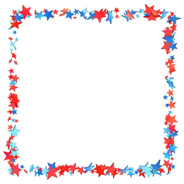 Vector illustration of Patriotic Star Frame