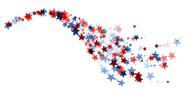 Vector illustration of Patriotic Star Swoosh
