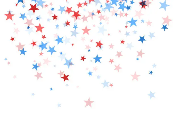 Vector illustration of Patriotic Star Cascade on White