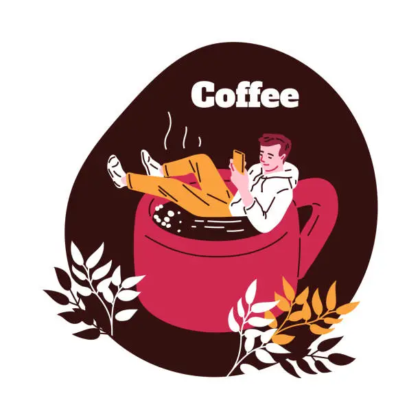 Vector illustration of Casual coffee time vector illustration