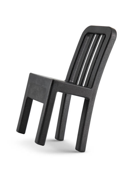 Black wooden chair isolated on a white background
