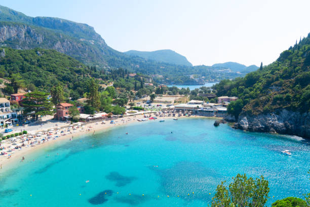istock Paleokastritsa beach on Korfu, Greece 2106965053