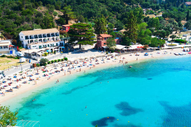 istock Paleokastritsa beach on Korfu, Greece 2106965586